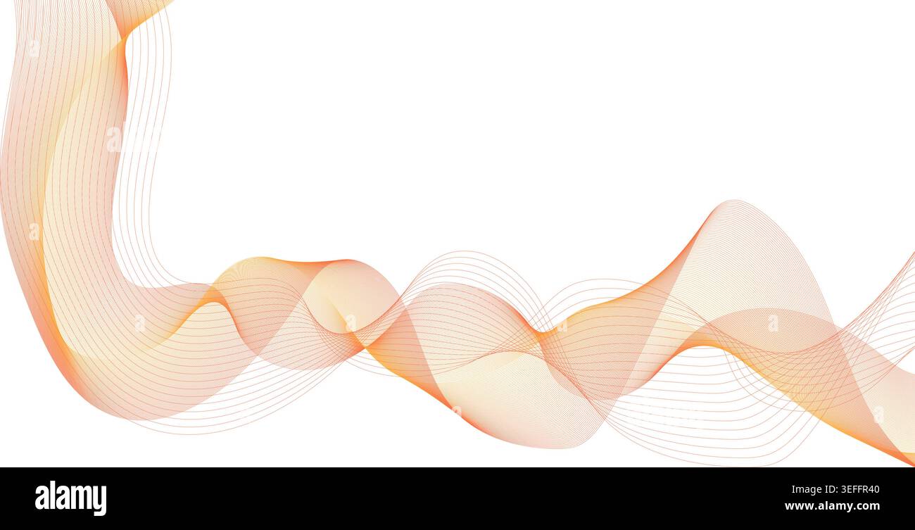 Orange Flowing Abstract Wave Background Stock Vector