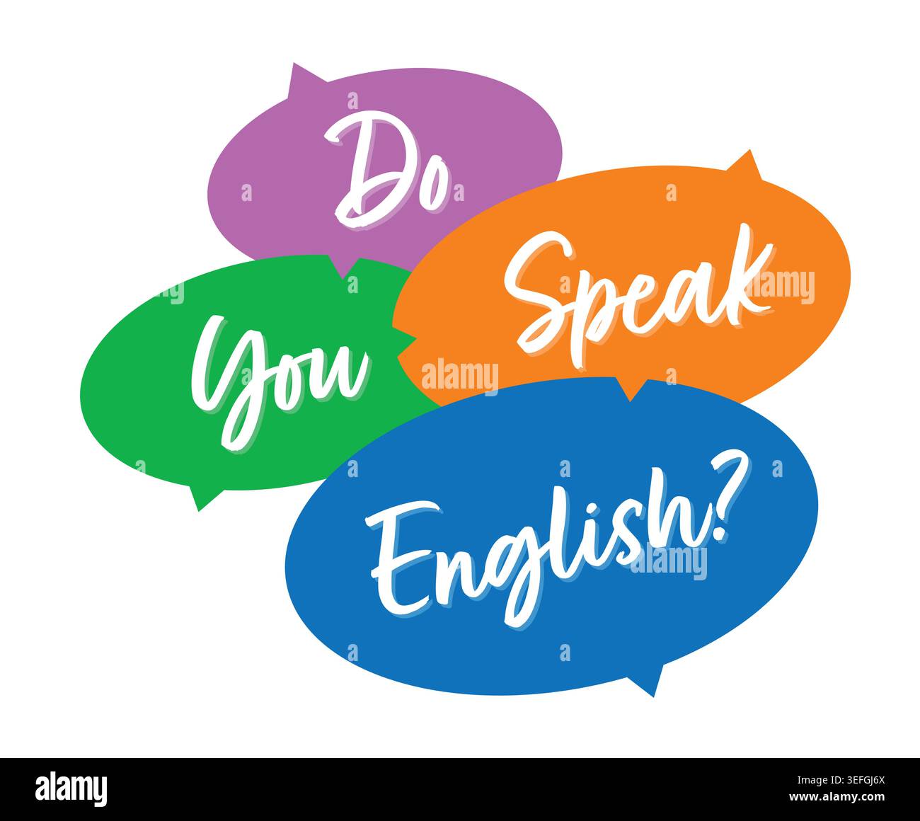 do you speak english. learning foreign languages. Stock Vector