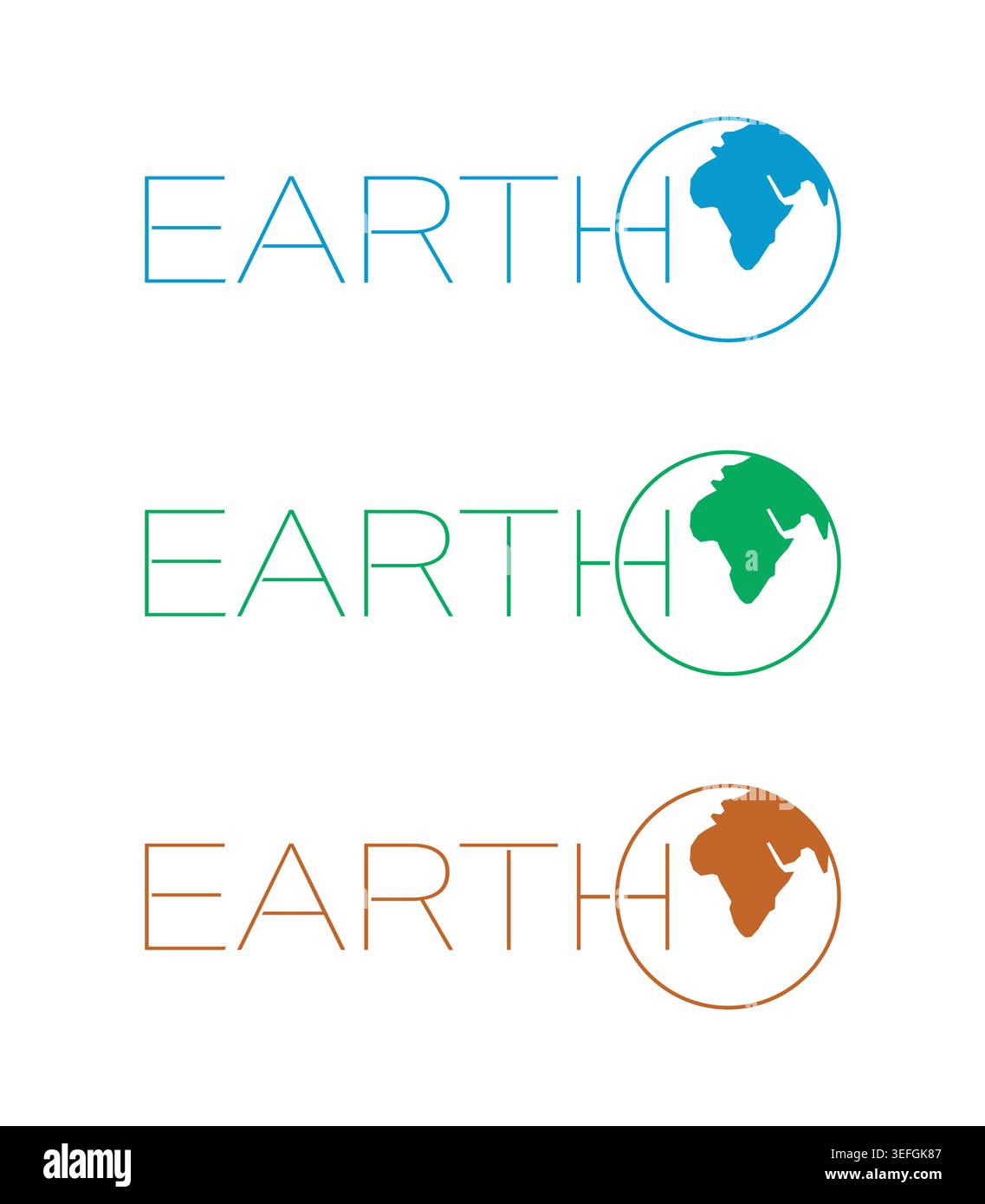 earth logo. blue, green, brown earth concept. Stock Vector