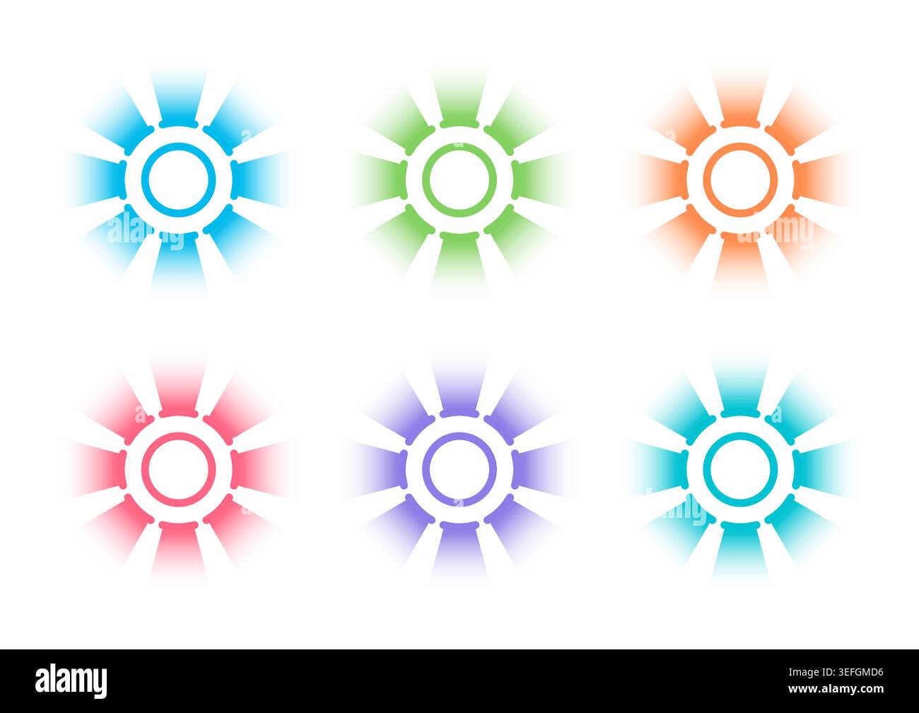 explosion effects on white background. colorful explosion shapes. Stock Vector
