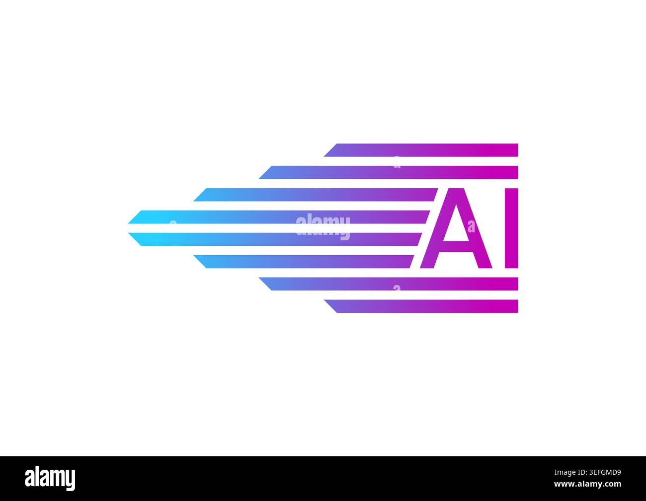 fast AI logo. vector artificial intelligence concept. blue-purple AI logo. Stock Vector