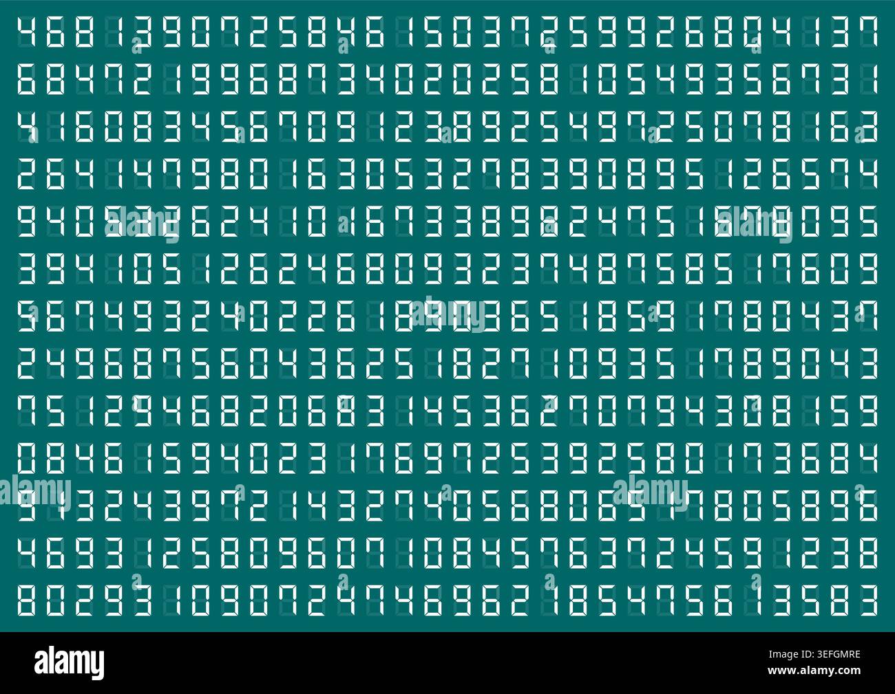 Electronic Digital Numbers Vector Background with Technology Data Stream Concept Stock Vector