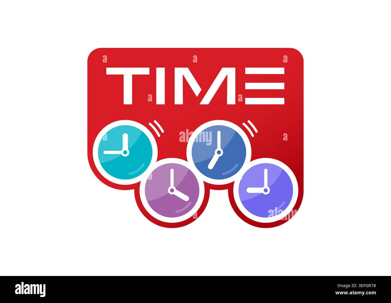 four step clock concept. time and clock concept Stock Vector