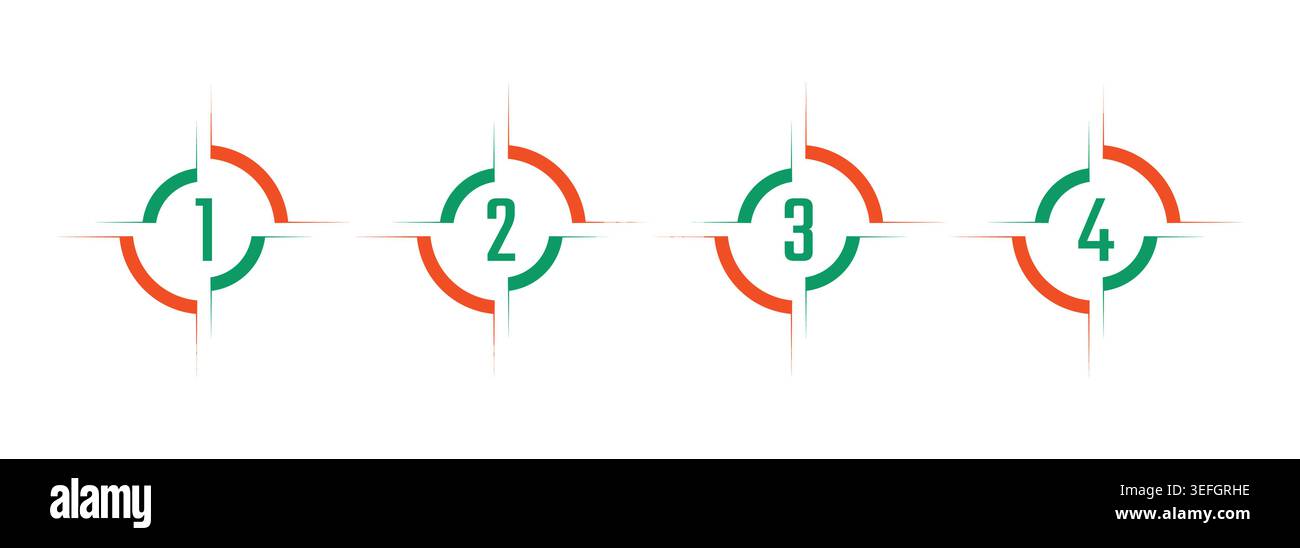 four steps figures in geometric shape. four steps vector interface. Stock Vector