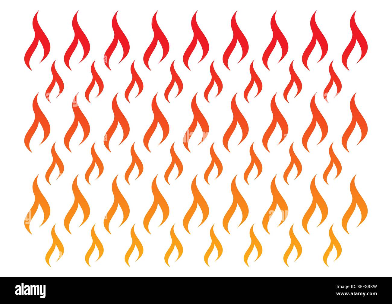 flames on white background. vector flames background. Stock Vector