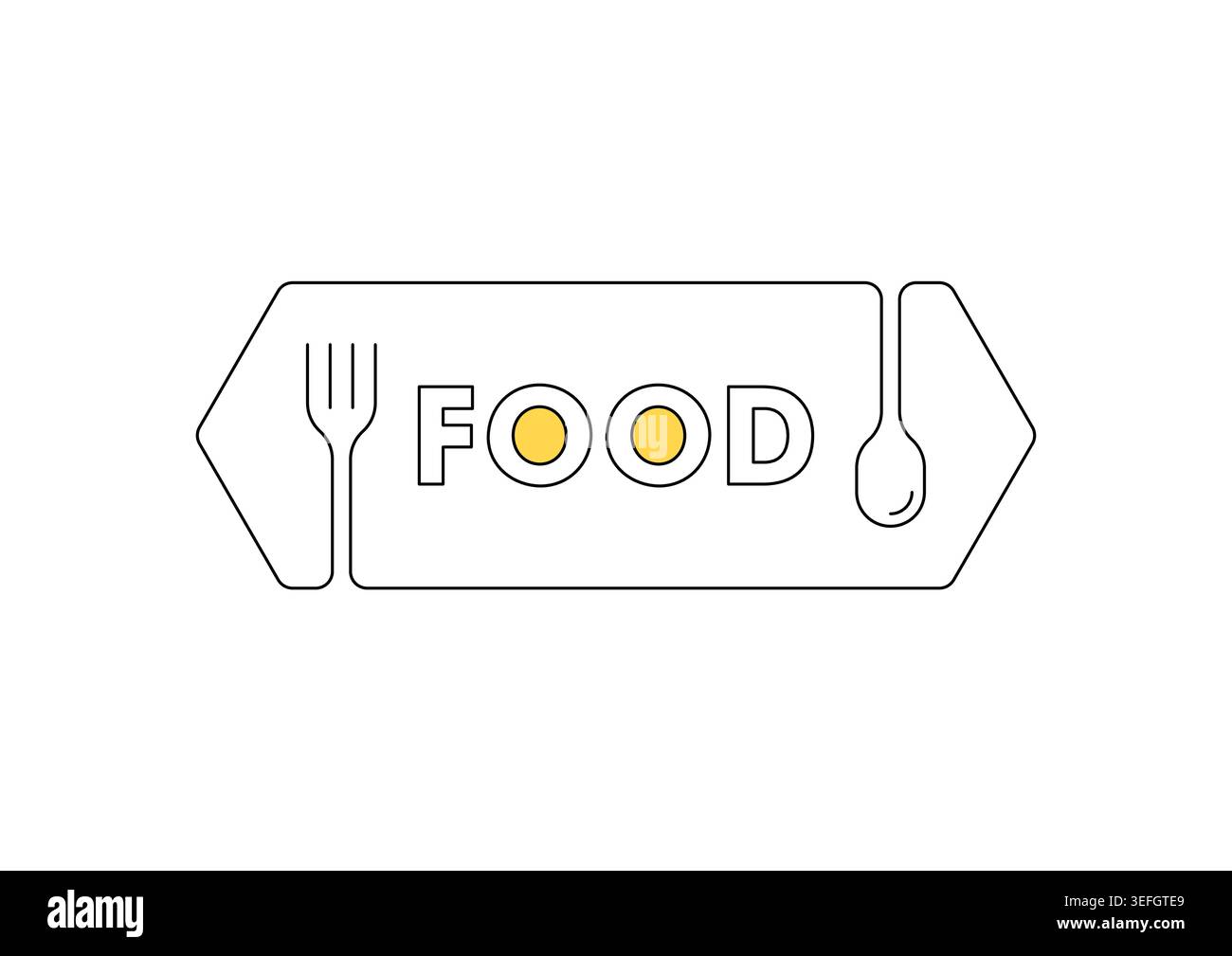 fork and spoon and food logo. fork and spoon symbols for menu, restaurant. Stock Vector