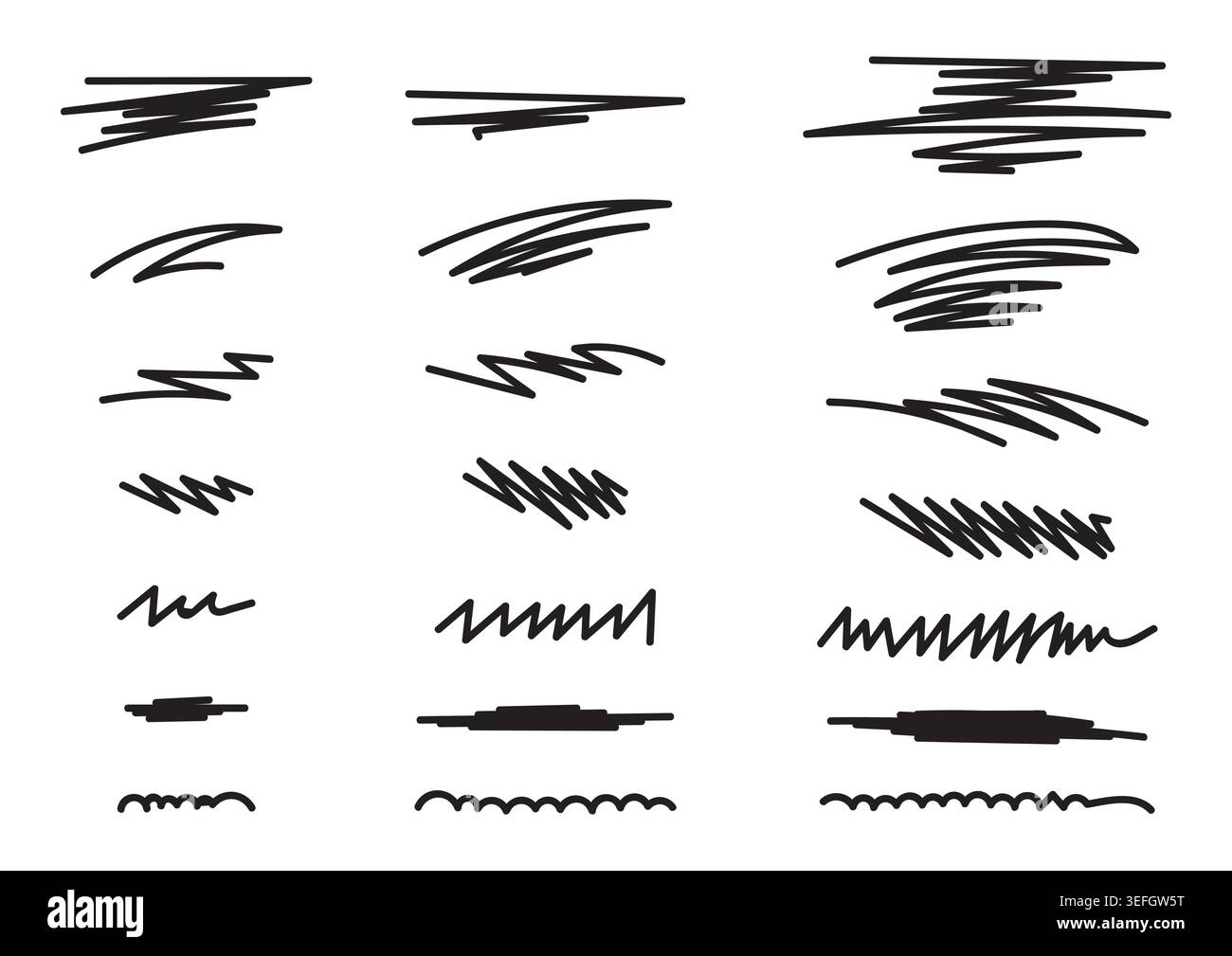free line sketches. vector linear doodles. Stock Vector