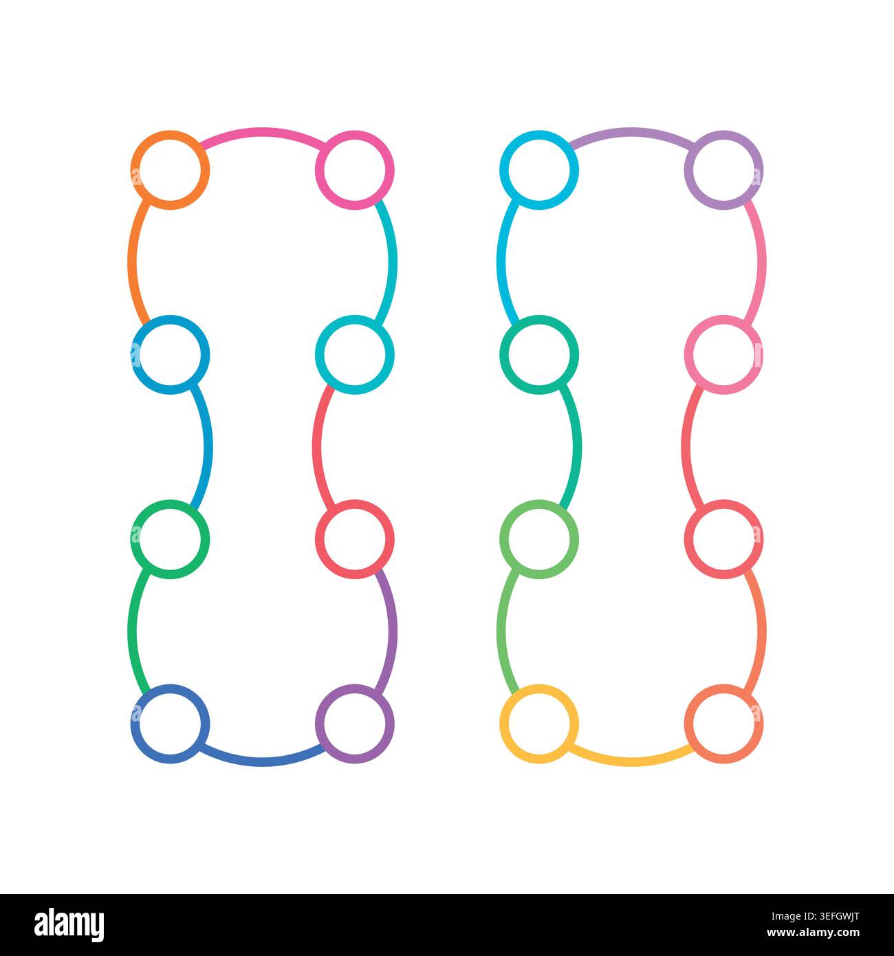 geometric shape from multicolored lines. geometric figure in eight form. Stock Vector