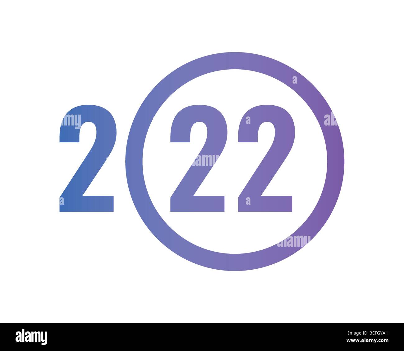 gradient 2022 logo on white background. blue-violet 2022 logo Stock Vector