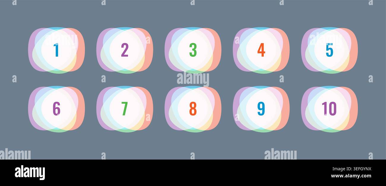 geometric shapes and numbers 1-10. Stock Vector