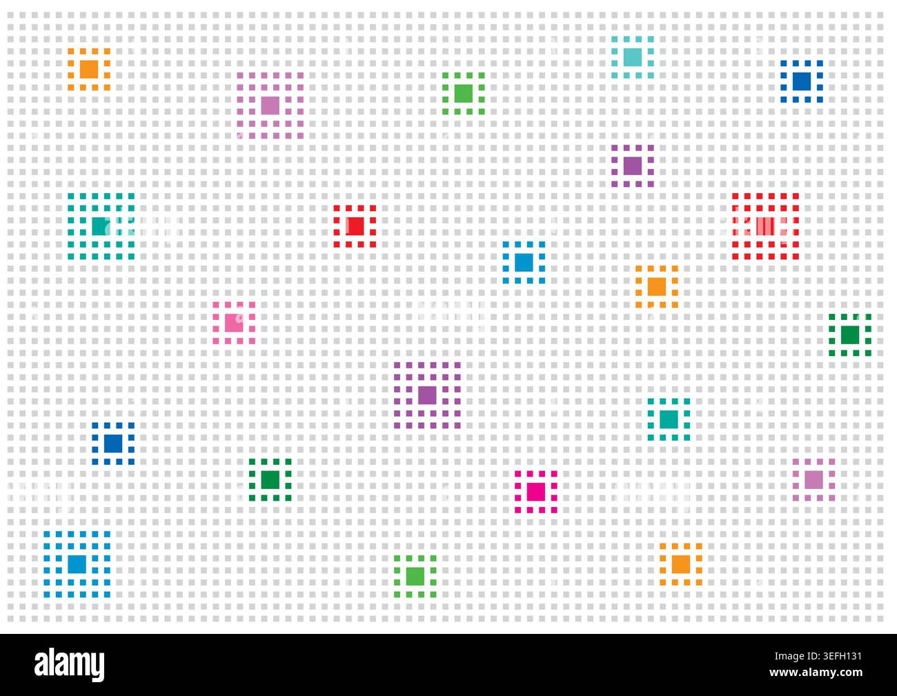 gray squares and colored squares background. pixel background. squares background. Stock Vector