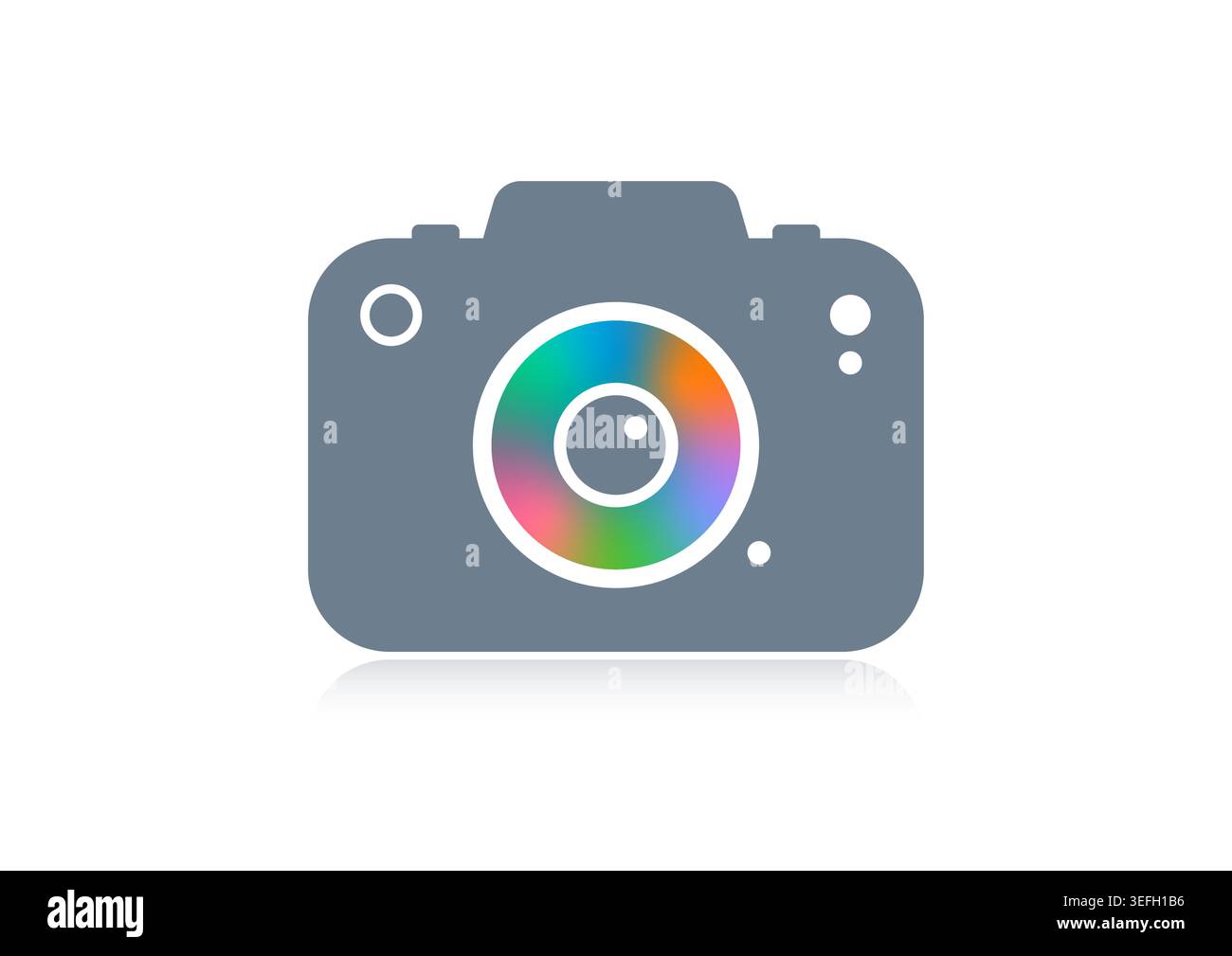 gray camera on white background. vector camera symbol. Stock Vector