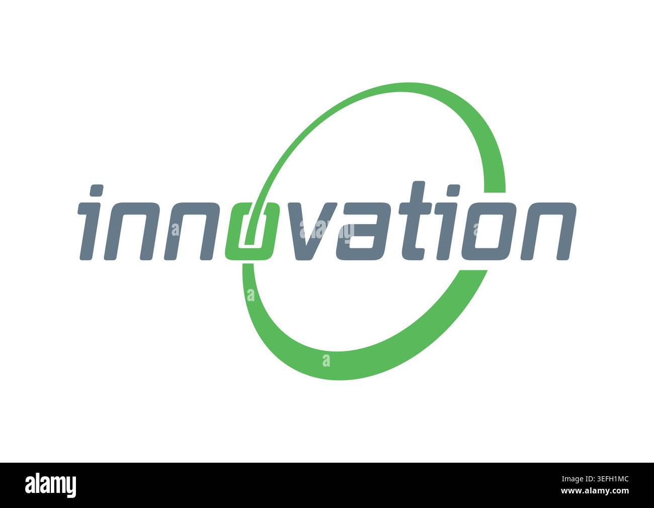 gray-green innovation logo. circle innovation concept Stock Vector