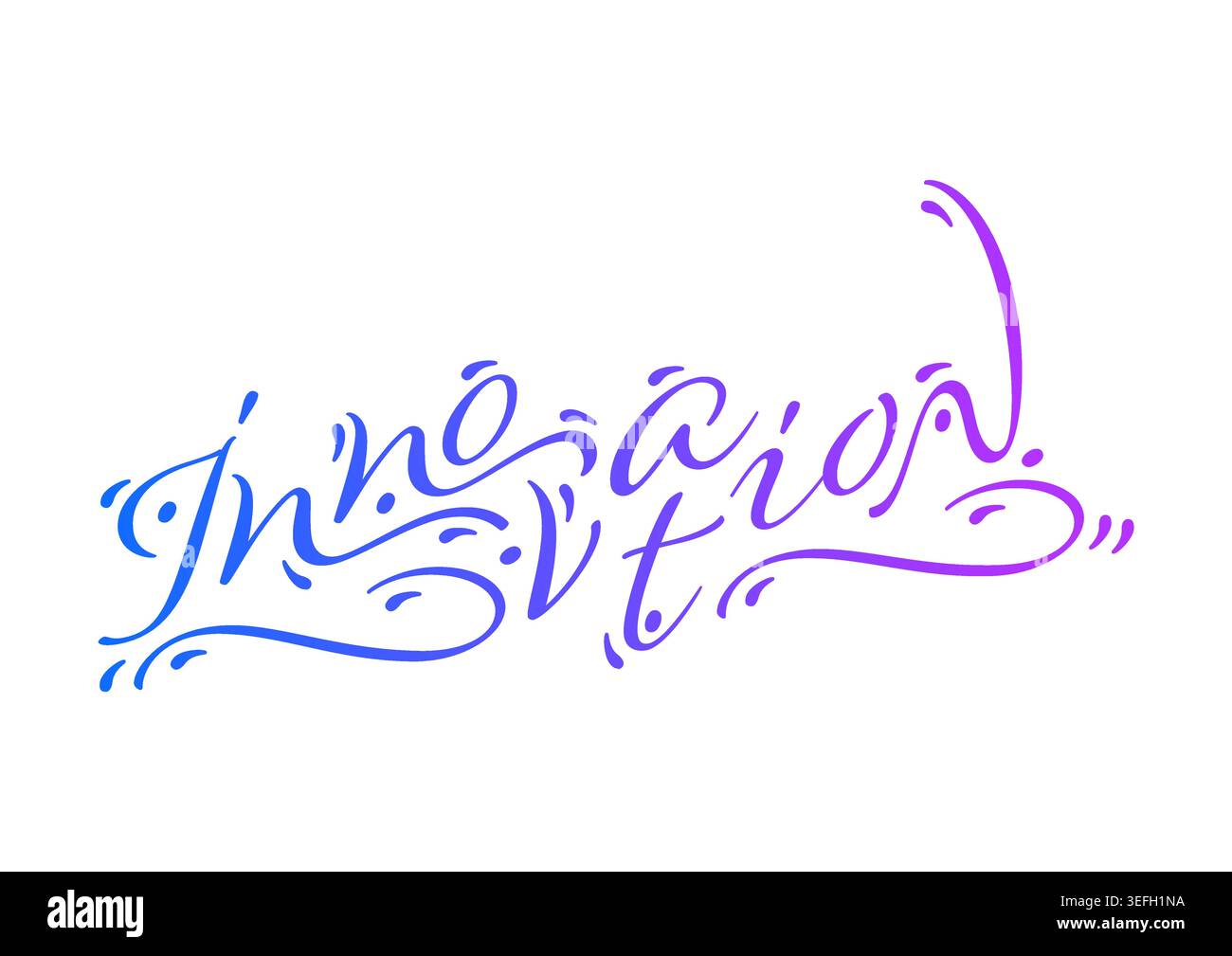 gradient innovation concept. handwritten word innovation. innovation concept for business, education world. Stock Vector