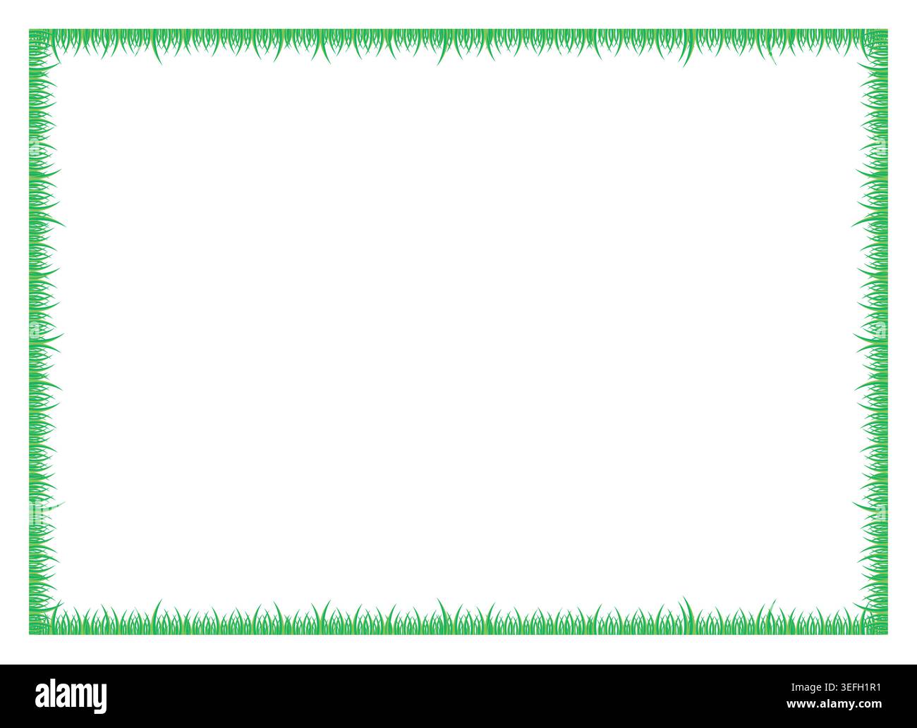 green grass frame on white background. Stock Vector