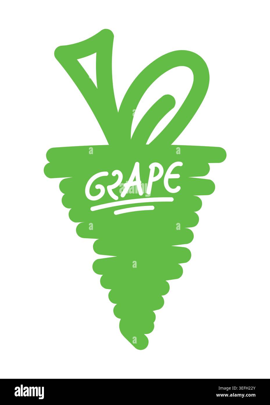 green grapes. hand drawn green grapes on white background. Stock Vector