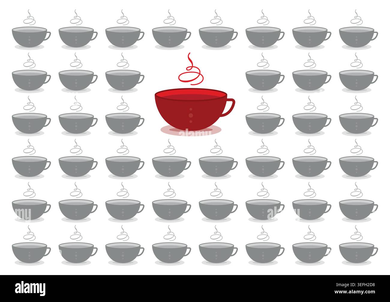 gray coffee cup on white background. brown coffee cup. Stock Vector