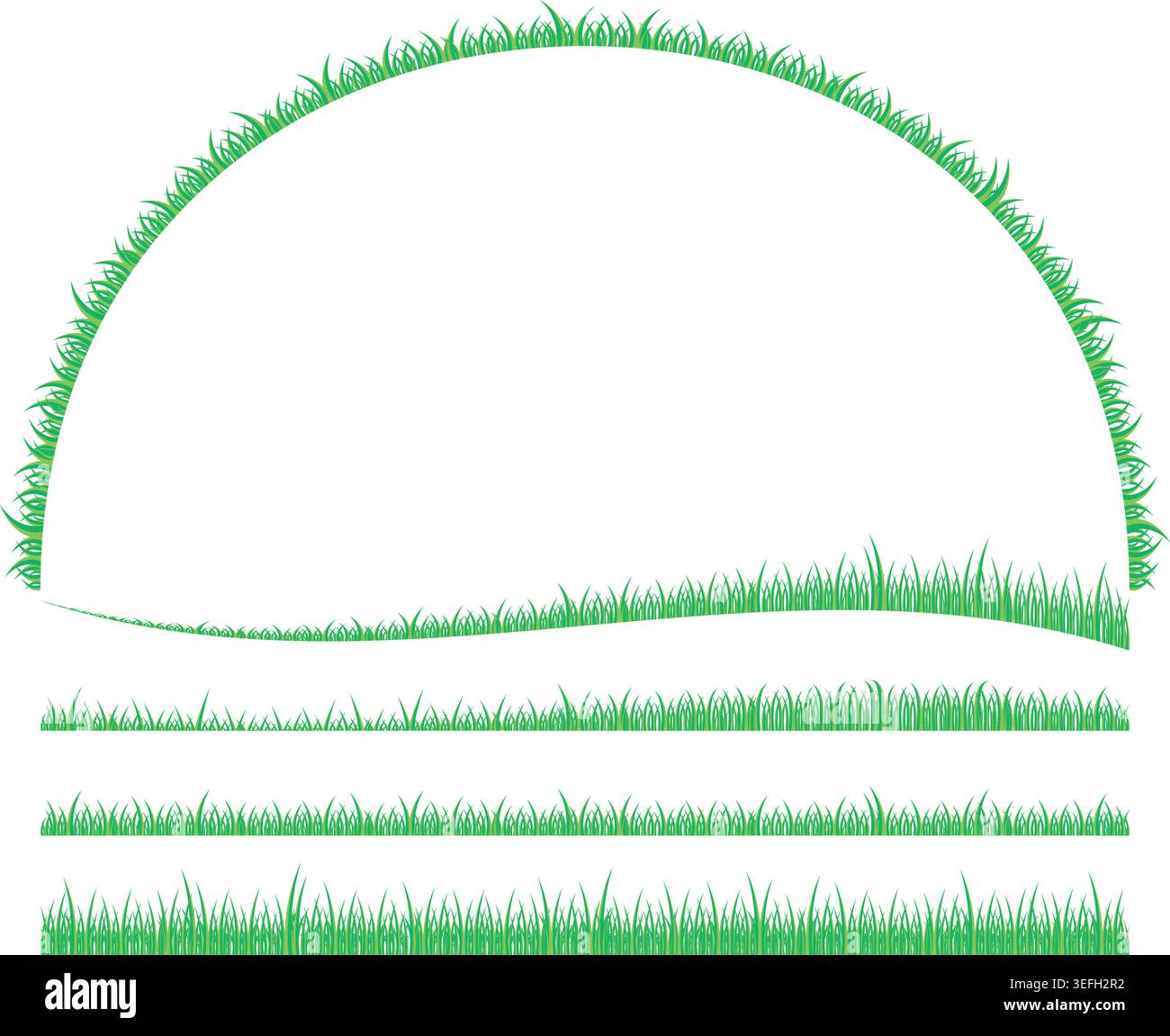 green grass. green grass forms in white background Stock Vector