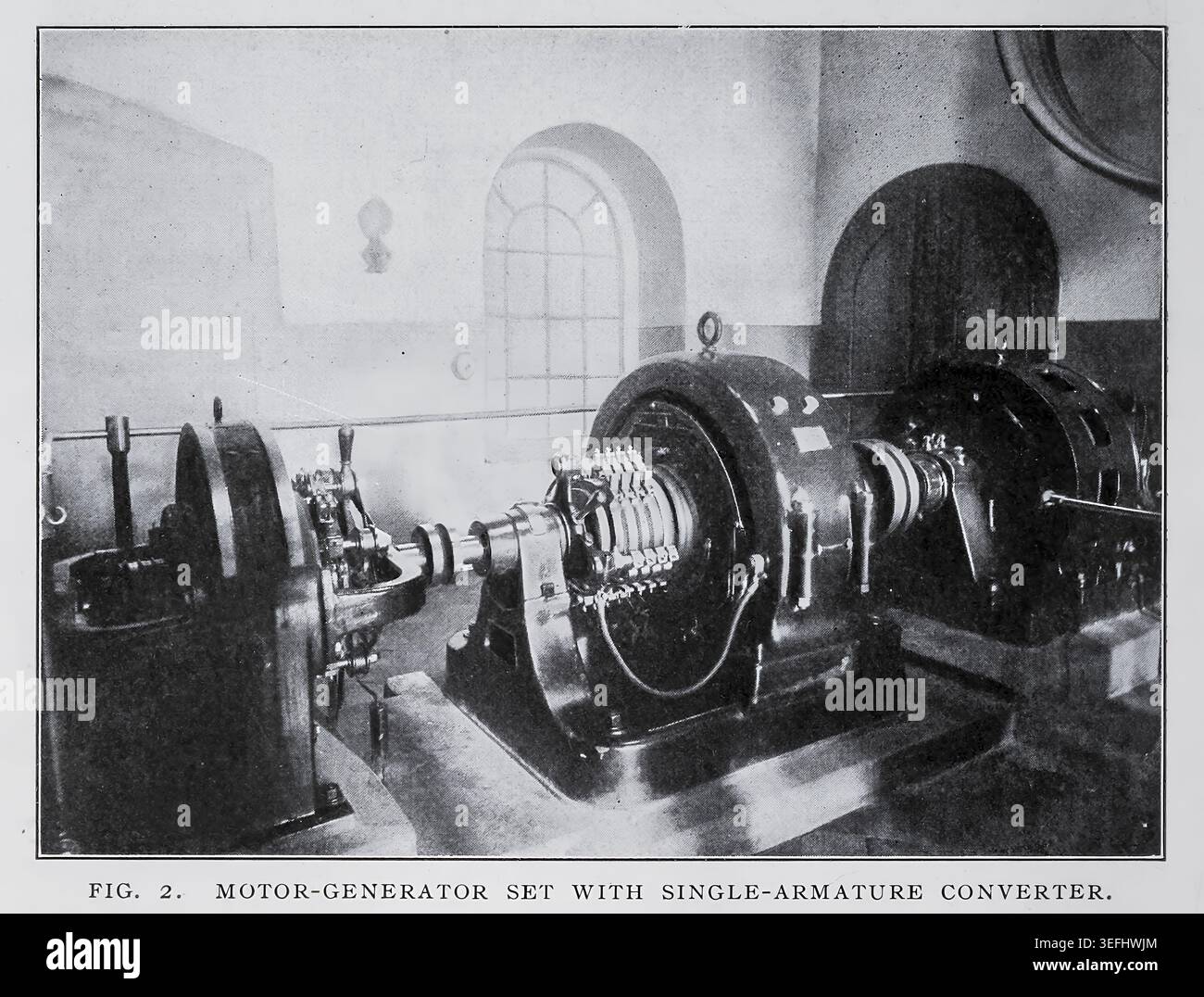 Industrial motor generator set with a single armature converter ...