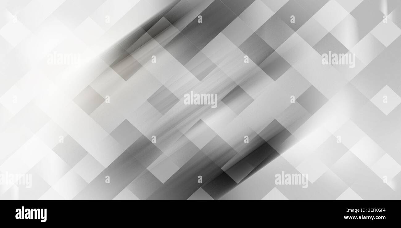 An abstract white background featuring intersecting gray rectangles with a dynamic diagonal pattern and subtle gradient effects Stock Photo
