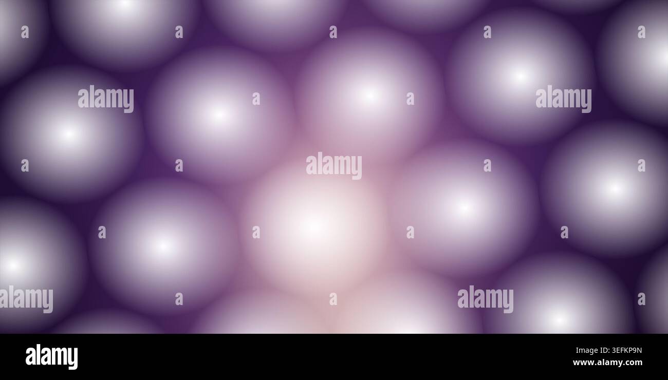 A digital abstract background featuring a pattern of soft, glowing purple spheres arranged in a hexagonal grid, creating a modern and ethereal effect. Stock Photo