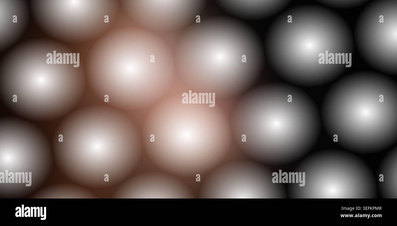 A moody abstract background featuring a pattern of soft, glowing spheres transitioning from light to dark tones, creating a dramatic and deep aestheti Stock Photo