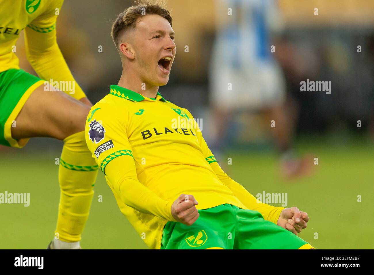 Brandon Forbes of Norwich City celebrates scoring his team's second ...