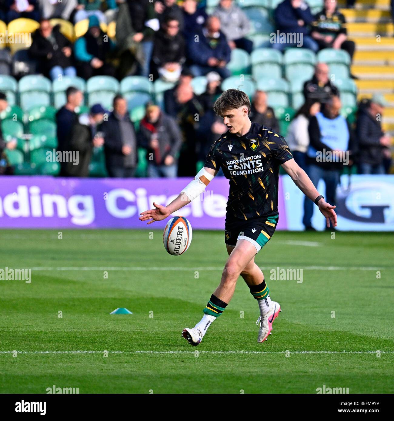 Northampton ENGLAND - Archie McParland of Northampton in warn up during ...