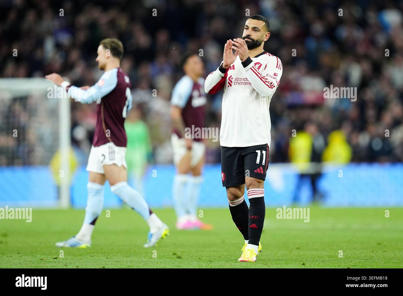 Liverpool's Mohamed Salah applauds the fans after the Premier League ...