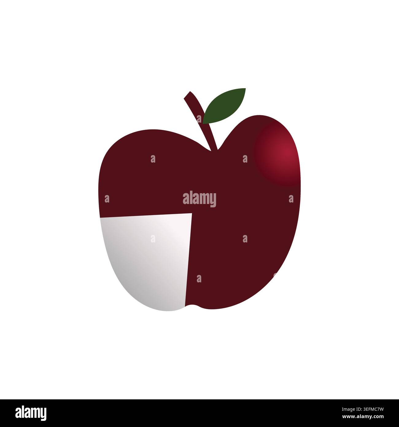 red apple icon with leaf and vector template Stock Vector