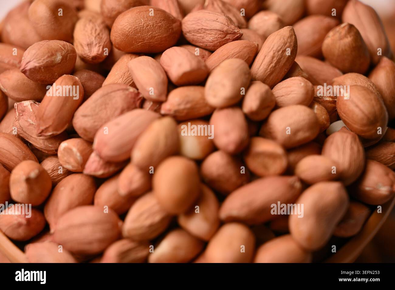 Peanuts Texture with Defocus Backgrounds Macro Photography Stock Photo