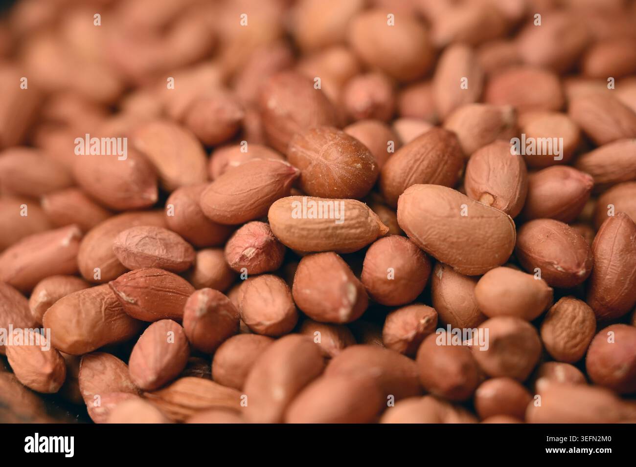 Peanuts Texture with Defocus Backgrounds Macro Photography Stock Photo