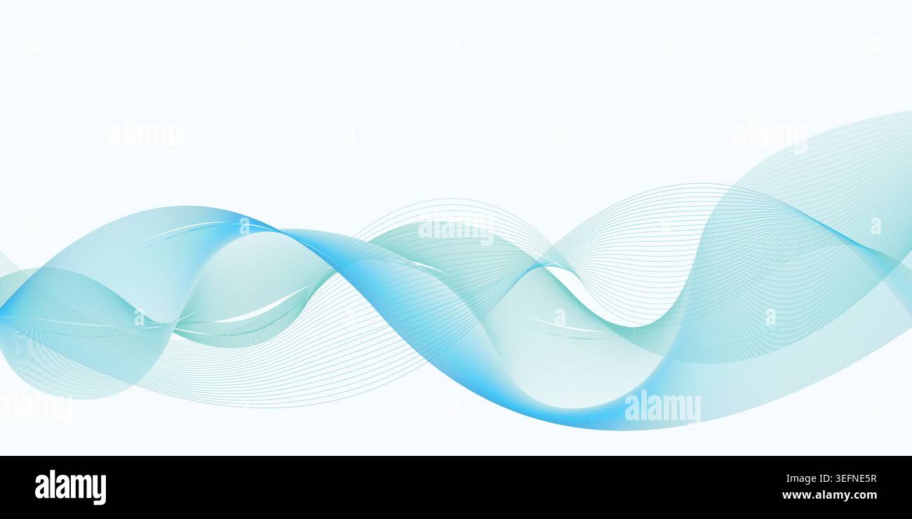 Fresh Cyan Abstract Wave Background for Technology Presentation Design Stock Vector