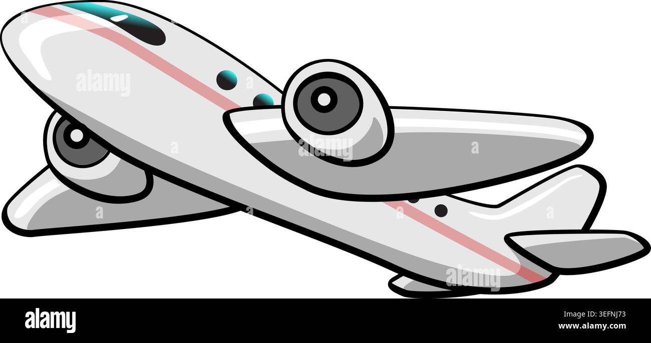 Jet Plane - pastel Stock Vector