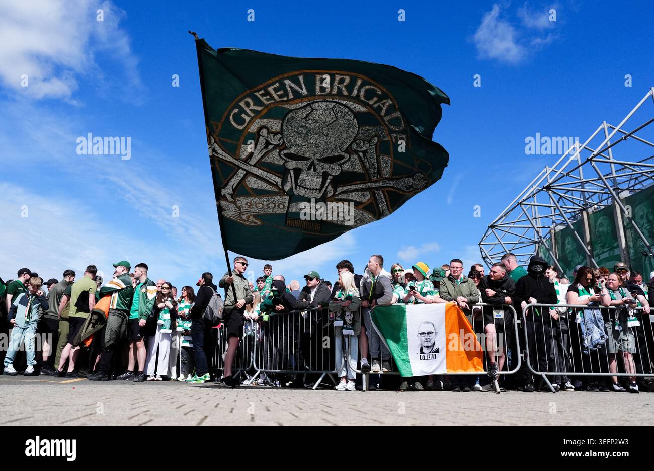 Celtic fan group, the Green Brigade, ahead of the William Hill ...
