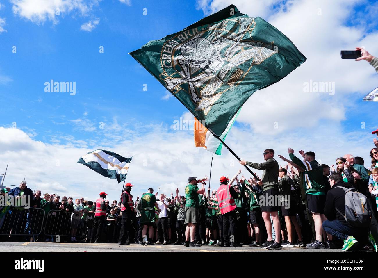 Celtic fan group, the Green Brigade, ahead of the William Hill ...
