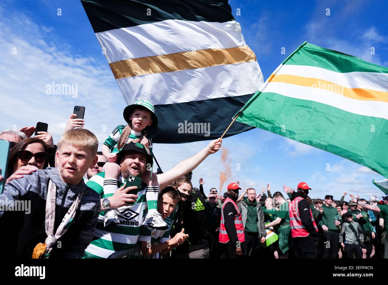 Celtic fans ahead of the William Hill Premiership match at Celtic Park ...