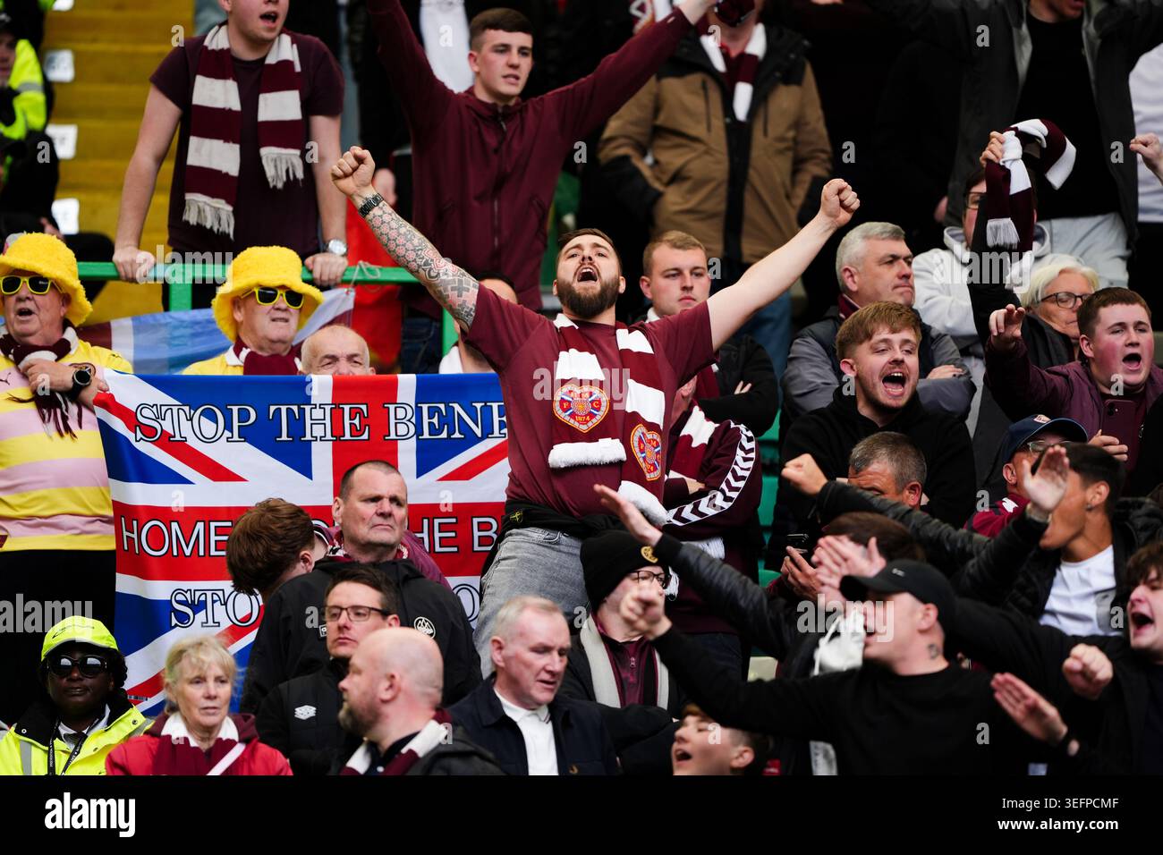 Heart of Midlothian fans ahead of the William Hill Premiership match at ...
