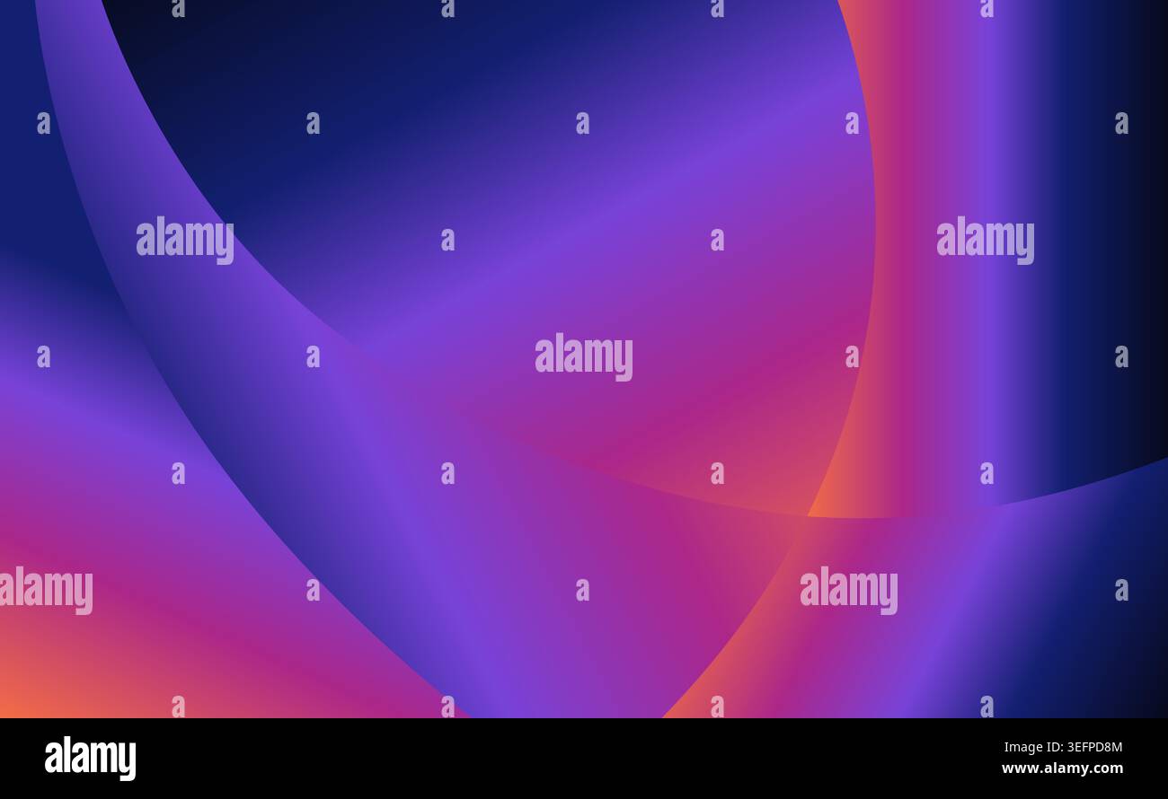 Abstract gradient background with smooth purple and pink curves Stock Vector