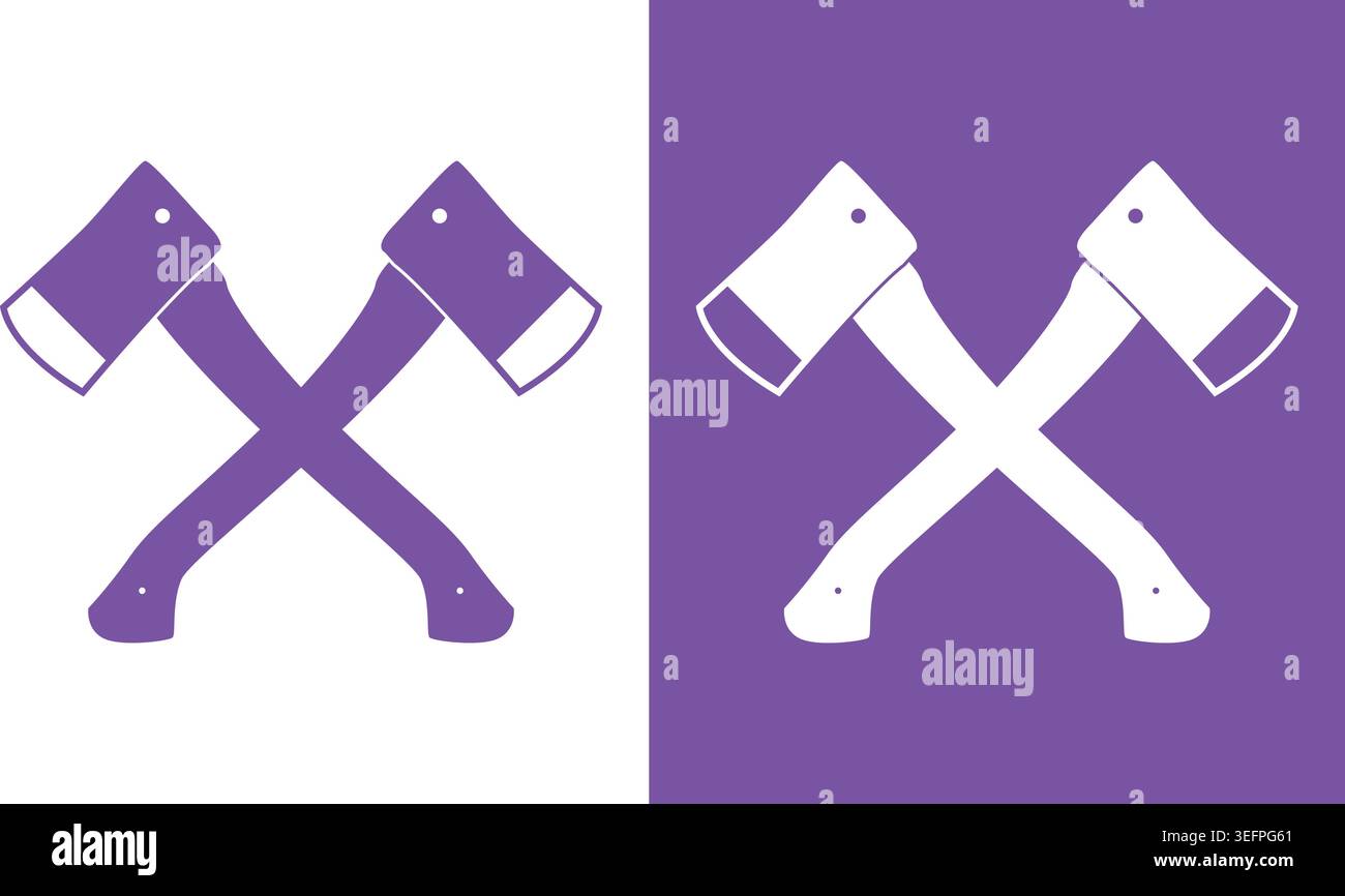 Crossed Axes Icon Set Stock Vector