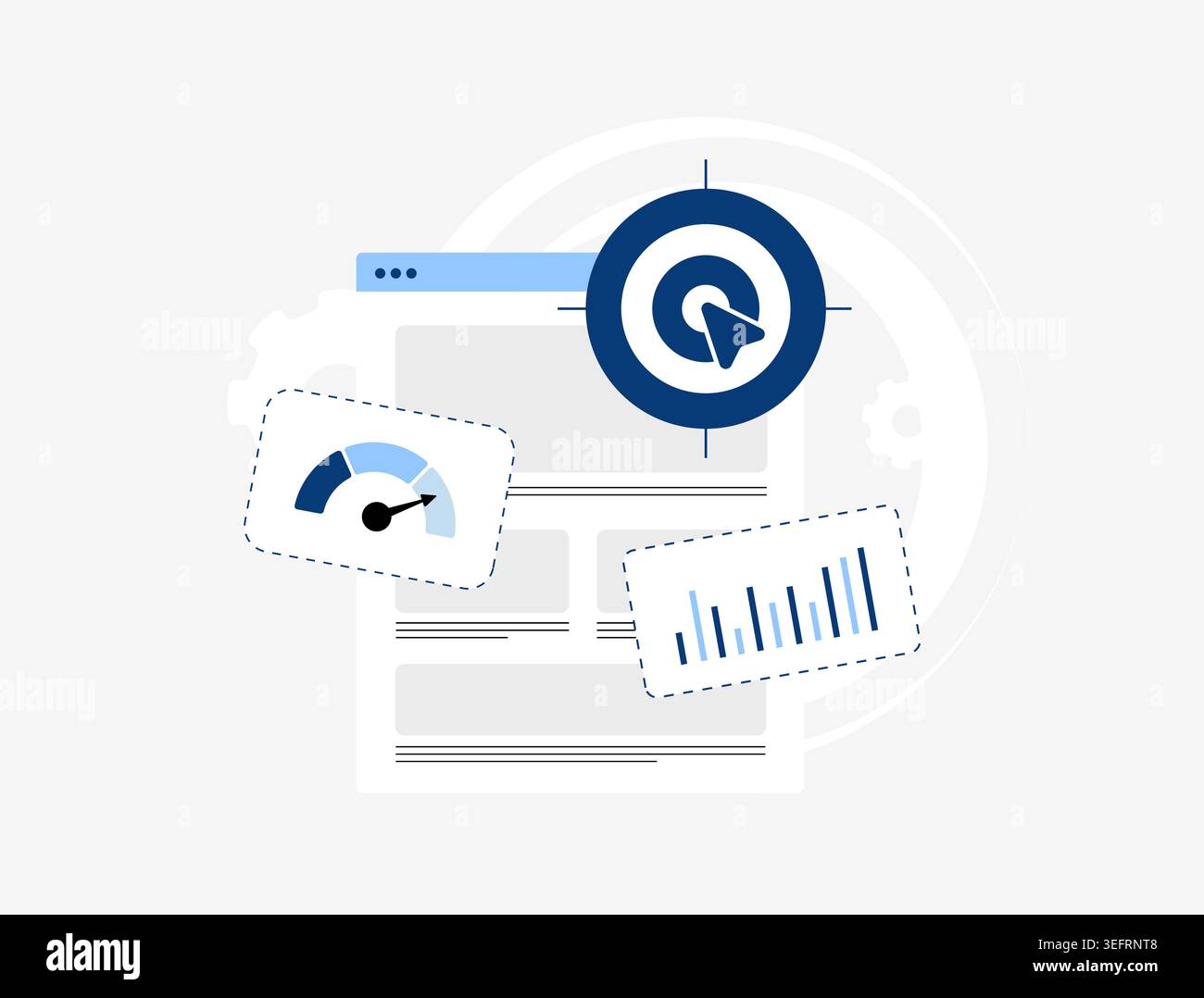 Conversion optimization with user analytics and performance tracking. Conversion rate growth and funnel improvement with data insights and UX optimization vector illustration. Stock Vector