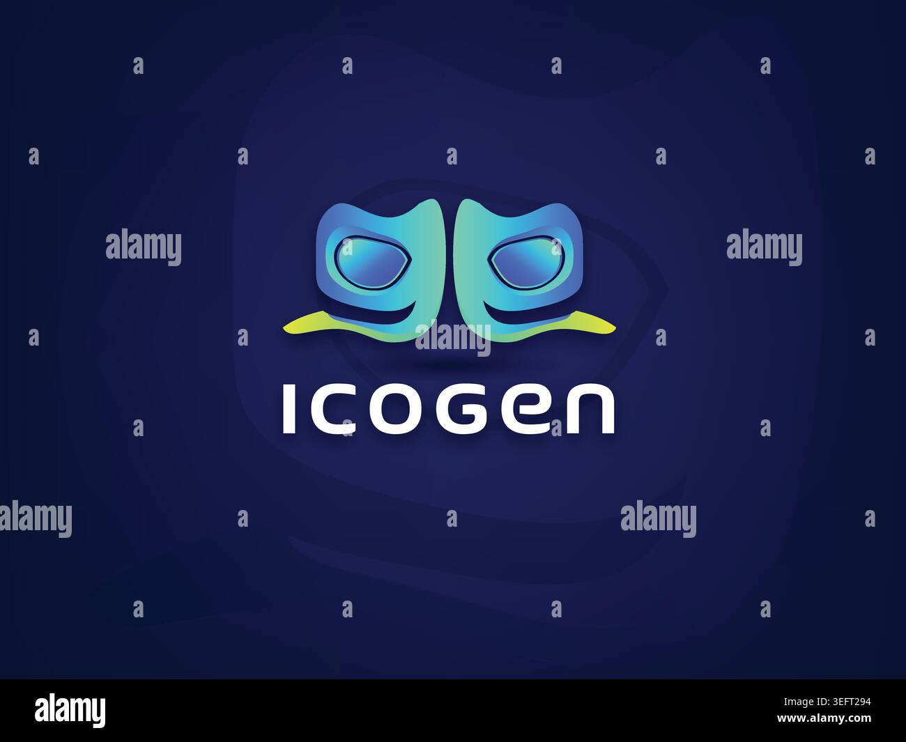 alien with gradient color eye logo design template Stock Vector