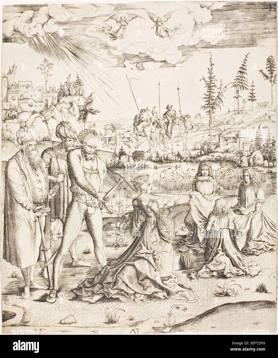 The Martyrdom of St. Catherine by Master M.Z., c. 1500, depicting the ...