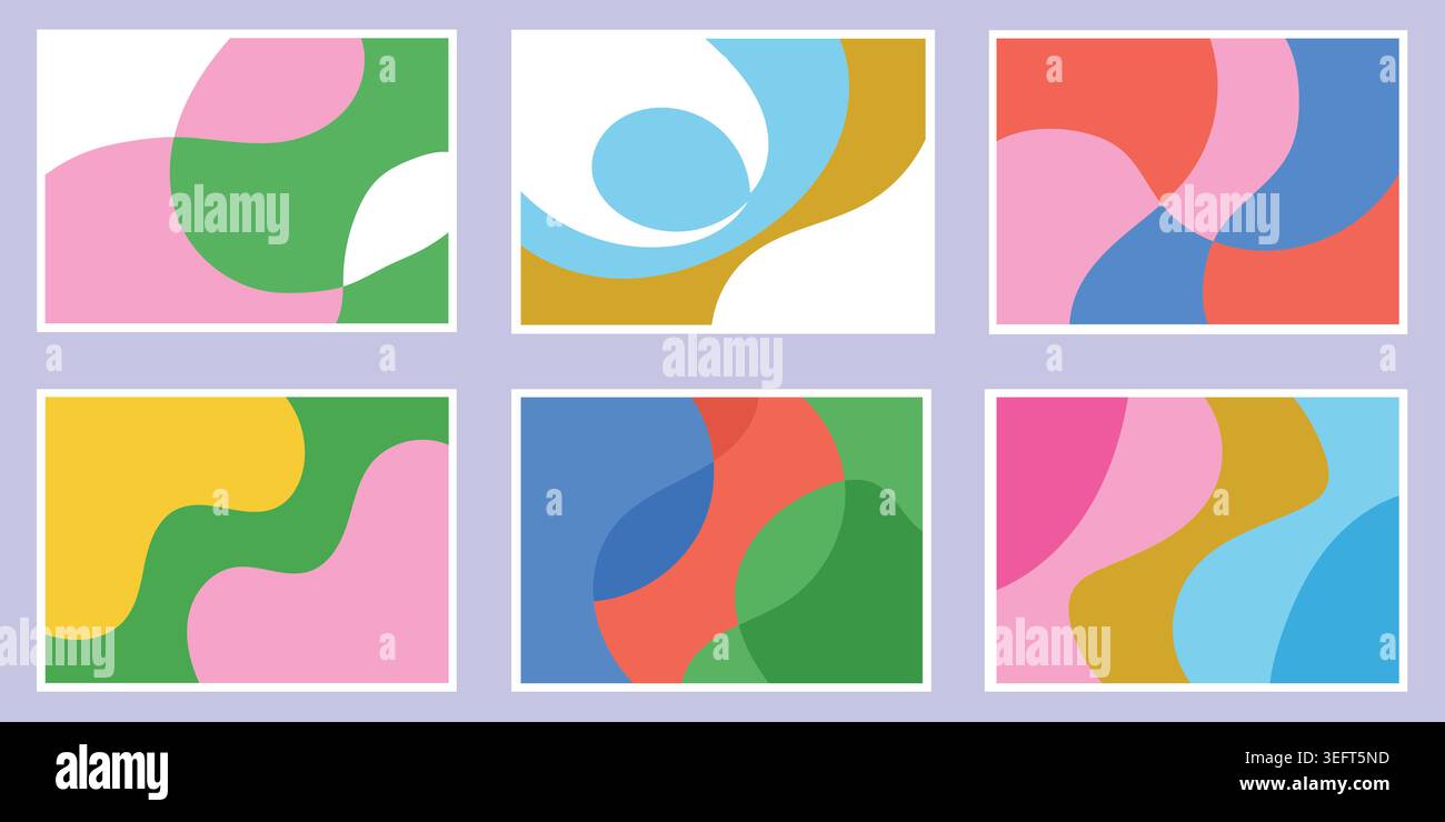 Modern abstract composition featuring colorful overlapping shapes and subtle shadows. Stock Vector