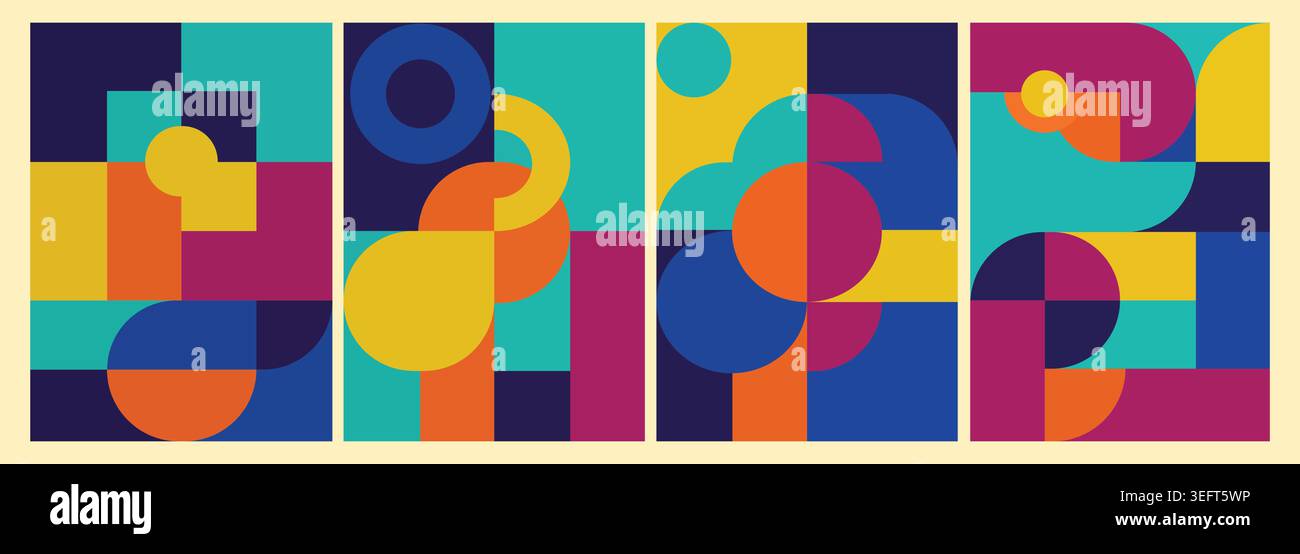 Abstract geometric vector pattern. Colorful shapes. Background design. Stock Vector