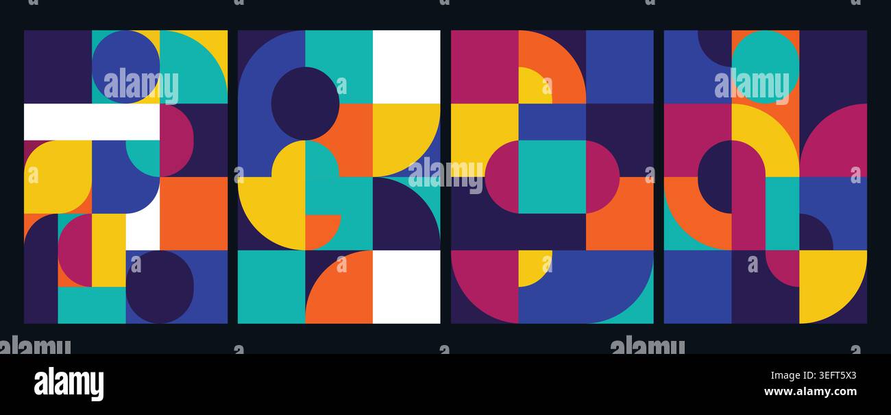 Abstract geometric Colorful shapes Background design Modern style. Stock Vector
