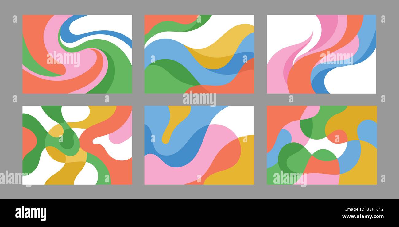 Abstract vector wavy backgrounds set Stock Vector