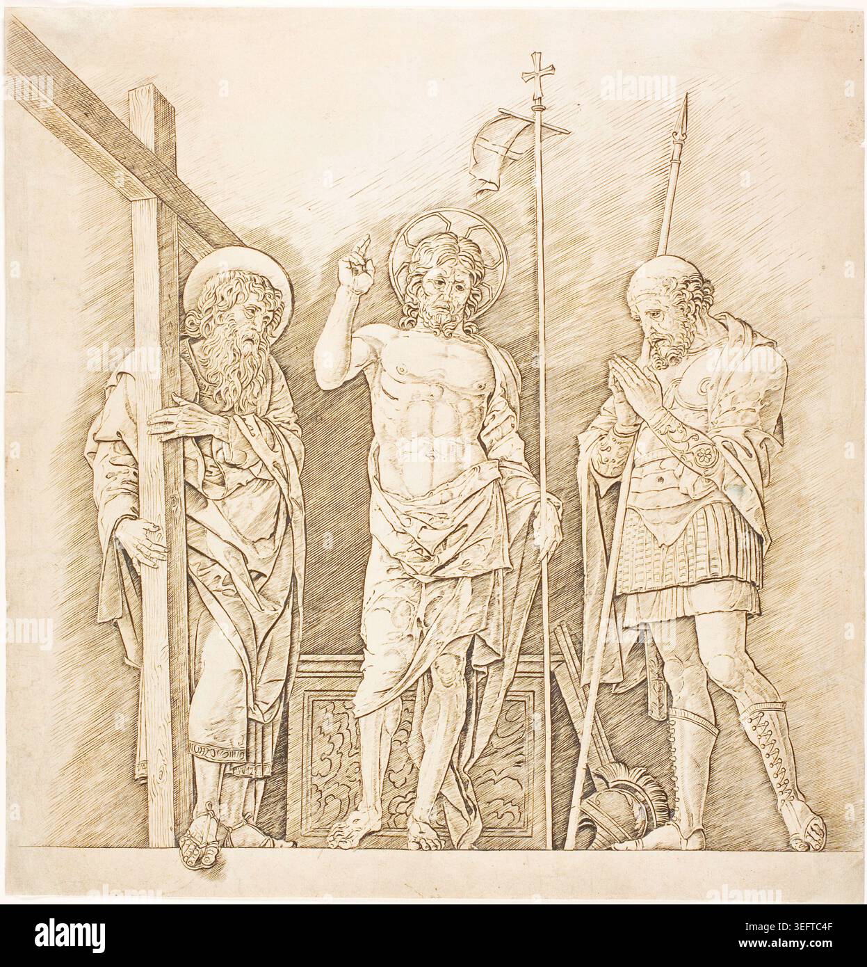 The Risen Christ between Saints Andrew and Longinus by Workshop of ...