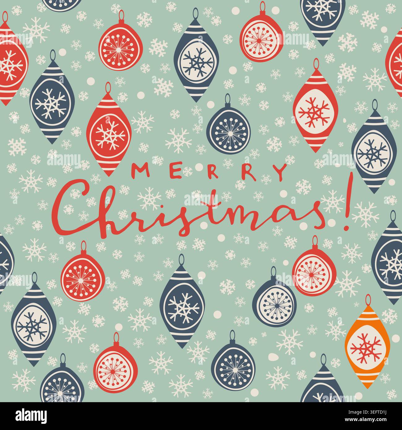 Merry Christmas, Happy New Year greeting card, wrapping paper with ...