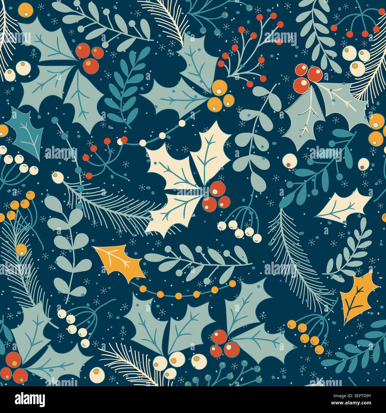 Merry Christmas, Happy New Year seamless pattern for greeting cards ...